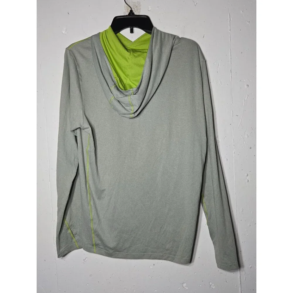 The North Face Mens Flashdry Long Sleeve Pullover Top‎ Size Medium Hood Active